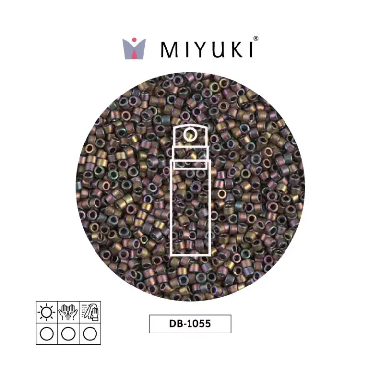 Miyuki Delica Mate Metalico Dorado Arcoiris Rosa-Verde DB1055