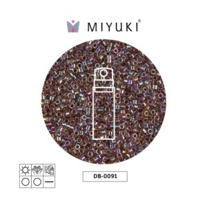 Miyuki Delica Cranberry Lined Ligth Topaz AB