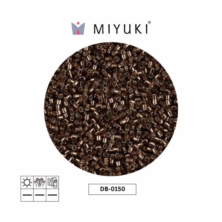 Miyuki Delica Transparente Linea Plateada Chocolate DB0150