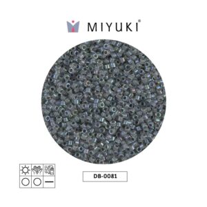 Miyuki Delica Grey Lined Crystal AB
