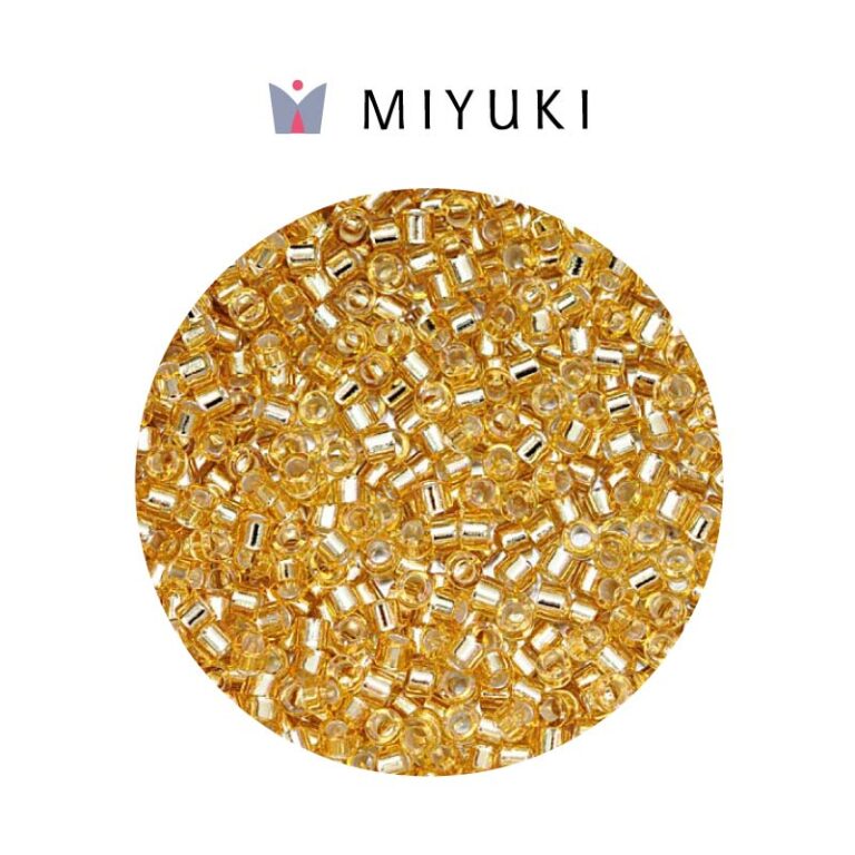 Miyuki Delica Gold Lined Crystal DB0042