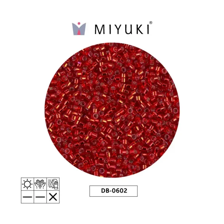 Miyuki Delica Transparente Rojo Linea Plateada DB0602