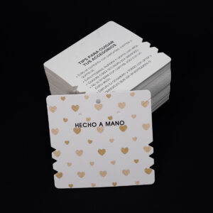 Etiqueta Carton Pulsera Paq*100 Unid Decorado + Tips FR-112