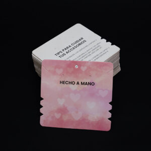 Etiqueta Carton Pulsera Paq*100 Unid Decorado + Tips FR-118