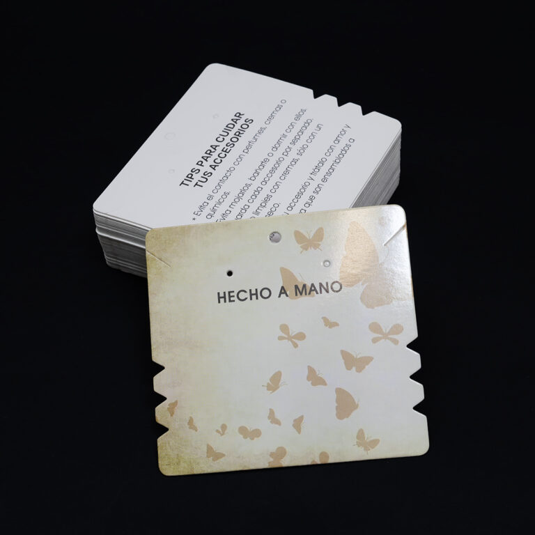 Etiqueta Carton Pulsera Paq*100 Unid Decorado + Tips FR-119