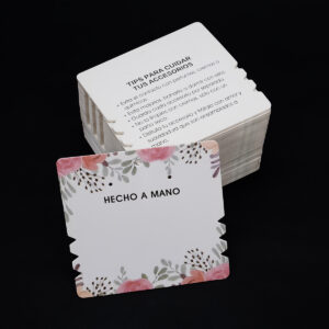 Etiqueta Carton Pulsera Paq*100 Unid Decorado + Tips FR-137