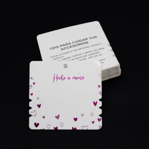 Etiqueta Carton Pulsera Paq*100 Unid Decorado + Tips FR-153