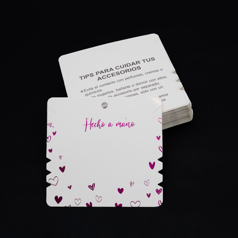 Etiqueta Carton Pulsera Paq*100 Unid Decorado + Tips FR-153