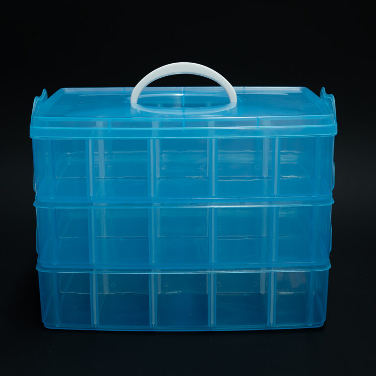 Caja Organizadora plástico 3 pisos cuadrada grande