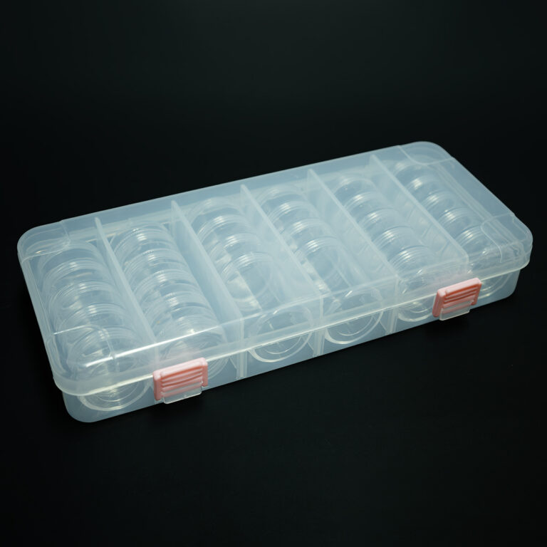 Caja Organizadora plástico tarros rosada grande