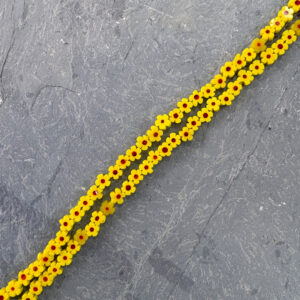 Piedra Figuras Vidrio Flores Mediano Amarillo-Rojo Figura Vidrio