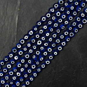 Piedra Ojo Turco Plano Vidrio 8 mm Azul Ojo Turco Plano Vidrio 8 mm Azul