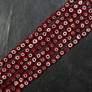 Piedra Ojo Turco Plano Vidrio 8 mm Rojo Ojo Turco Plano Vidrio 8 mm Rojo