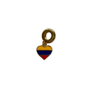 Dije Sharm Corazon Bandera Colombia Tricolor 10mm Dor DA913-