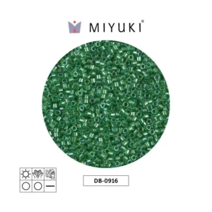 Miyuki Delica Sparkling forrado verde Chartreuse DB0916