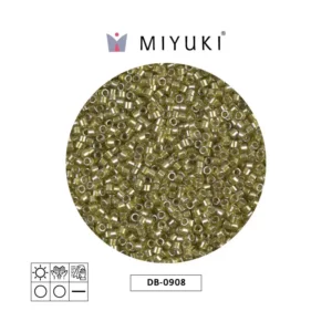Miyuki Delica Sparkling Beige Forrado Verde Chartreuse DB0908