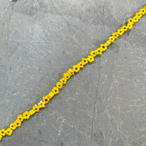 Piedra Figuras Vidrio Flores Mini Amarillo-Rojo Figura Vidrio