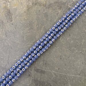 Cristal Ojo Turco Vidrio 6 mm  Azul Perlado Ojo Turco Vidrio 6 mm  Azul Perlado