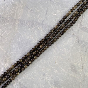 Piedra Natural Obsidiana Dorada Piedra Natural Redonda 4 mm